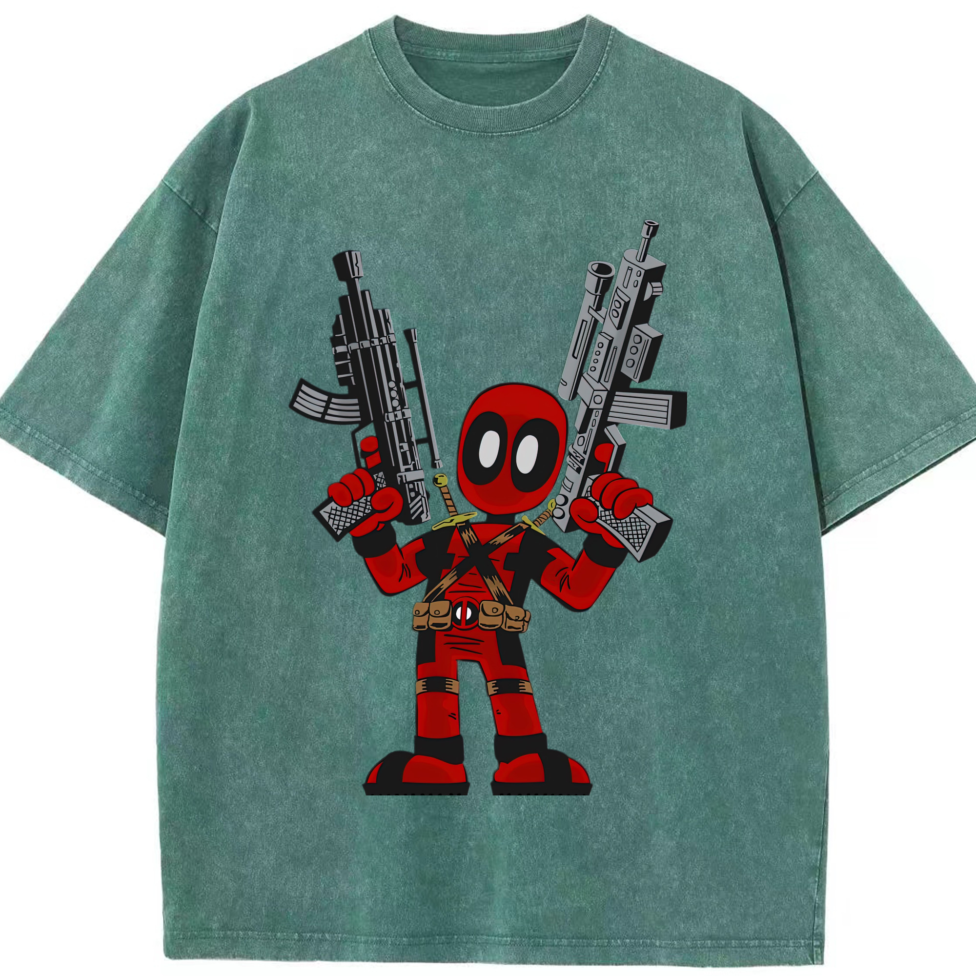 （画像用） Deadpool デッドプール 綿100% ヴィンテージ風 半袖Tシャツ（フロントプリント）